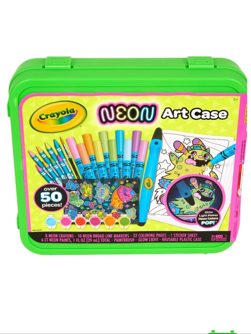 NIB Crayola Neon Art Case Activity Set